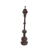 Japanese Meiji bronze standard lamp of baluster design decorated with a raised pattern of gilt flowe