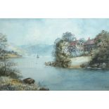 E J B Evans (British early 20th century) 'Hudson River', watercolour signed and dated 1919, 27cm x 4
