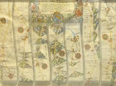 17th century John Ogilby (1600-1676) strip map 'The Roads from York to Whitby and Scarborough' pub.