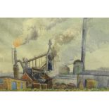 K Gordon (British 20th century): 'Goldendale Ironworks', watercolour signed, titled verso on artist'