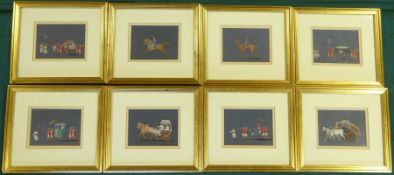 Indian Company School (Late 19th century): Processional Scenes, set of eight finely detailed gouache