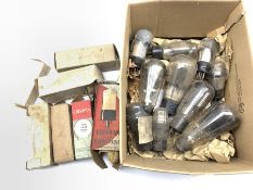 Collection of glass radio valves including Mazda, Ediswan etc, some boxed