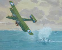 Norman Appleton (British 1926-): 'Kangaroo Strike', gouache signed and titled, inscribed, numbered 9