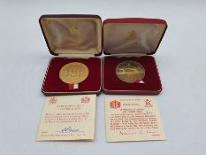 Limited edition silver-gilt medallion to commemorate the opening of London Bridge, 1973 ltd. ed. 24/