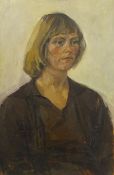 Mick Arnup (British 1923-2008): Portrait of Sally Arnup, the artist's wife, oil on canvas unsigned 7
