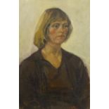 Mick Arnup (British 1923-2008): Portrait of Sally Arnup, the artist's wife, oil on canvas unsigned 7