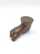 Bronze sculpture of a baby's foot, L8cm. Provenance: from the Arnup collection