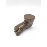 Bronze sculpture of a baby's foot, L8cm. Provenance: from the Arnup collection