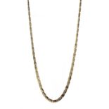 9ct gold flattened figaro link necklace stamped 375, approx 10.1gm