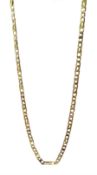 14ct gold flattened fancy link chain necklace, stamped 585, approx 23.47gm