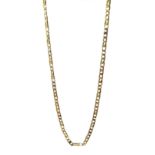 14ct gold flattened fancy link chain necklace, stamped 585, approx 23.47gm