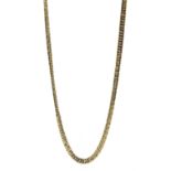 9ct gold flattened curb link necklace, hallmarked, approx 11.07gm