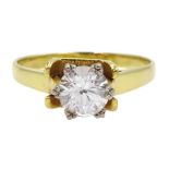 Gold single stone yttrium aluminium garnet ring, stamped 18ct