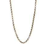 Gold belcher link necklace, stamped 9K, approx 8.9gm