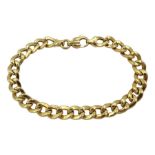 14ct gold flattened curb link bracelet stamped 585, approx 14.23gm