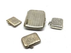 Engine turned silver cigarette case Birmingham 1917 and three silver vesta cases 4oz