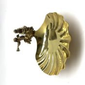 Silver gilt shell shape salt surmounted by two cherubs commemorating the birth and christening of Pr