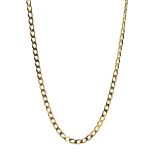 9ct gold flattened curb link chain necklace hallmarked, approx 5.08gm