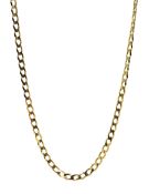 9ct gold flattened curb link chain necklace hallmarked, approx 5.08gm