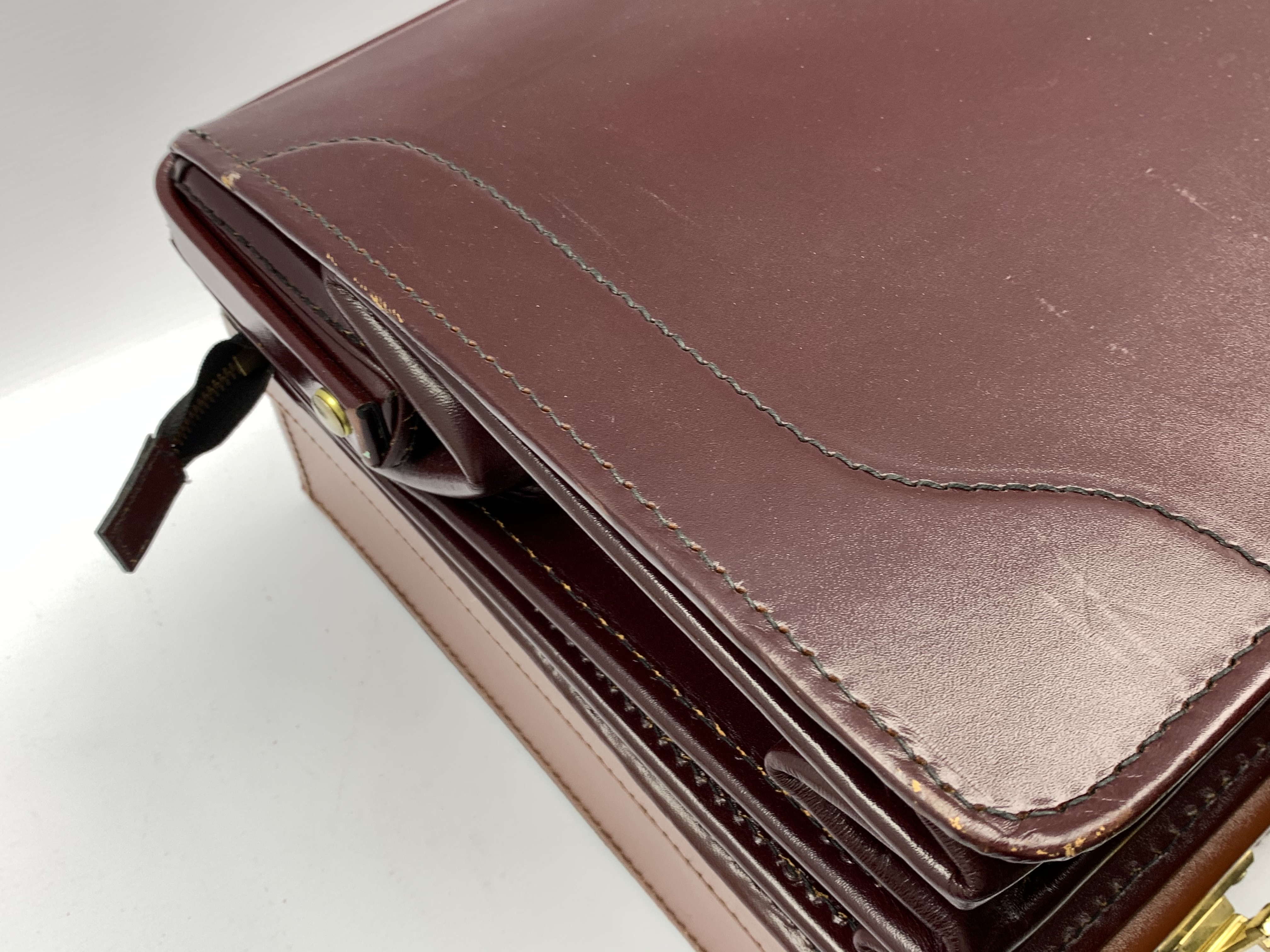 Papworth of Cambridge leather briefcase and document case, together with a Pendragon cow hide attach - Image 2 of 3