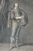 Gunst after Dyk, portrait engraving of Arthur Goodwin, three other 18th Century portrait engravings,