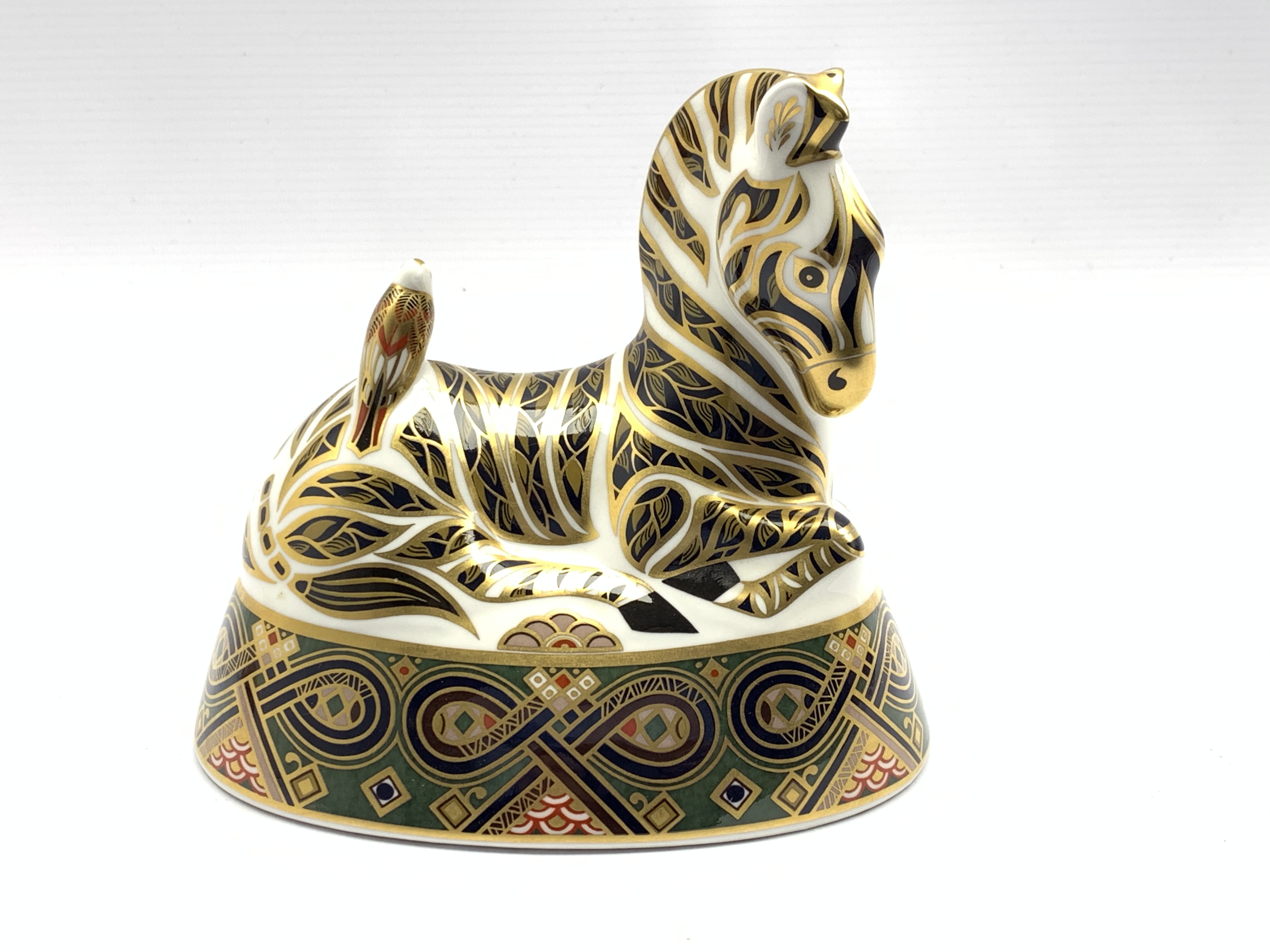 Royal Crown Derby 'Zebra' paperweight with gold stopper