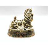Royal Crown Derby 'Zebra' paperweight with gold stopper