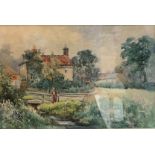 Charles Potter (British 1878-1902): The Village Bridge, watercolour signed 19cm x 29cm