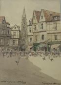 Victor Noble Rainbird (British 1888-1936) 'Impression Abbeville' watercolour, signed and dated 1930,