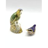 Royal Crown Derby limited edition 'Amazon Green Parrot' paperweight No. 412/2500 with certificate an