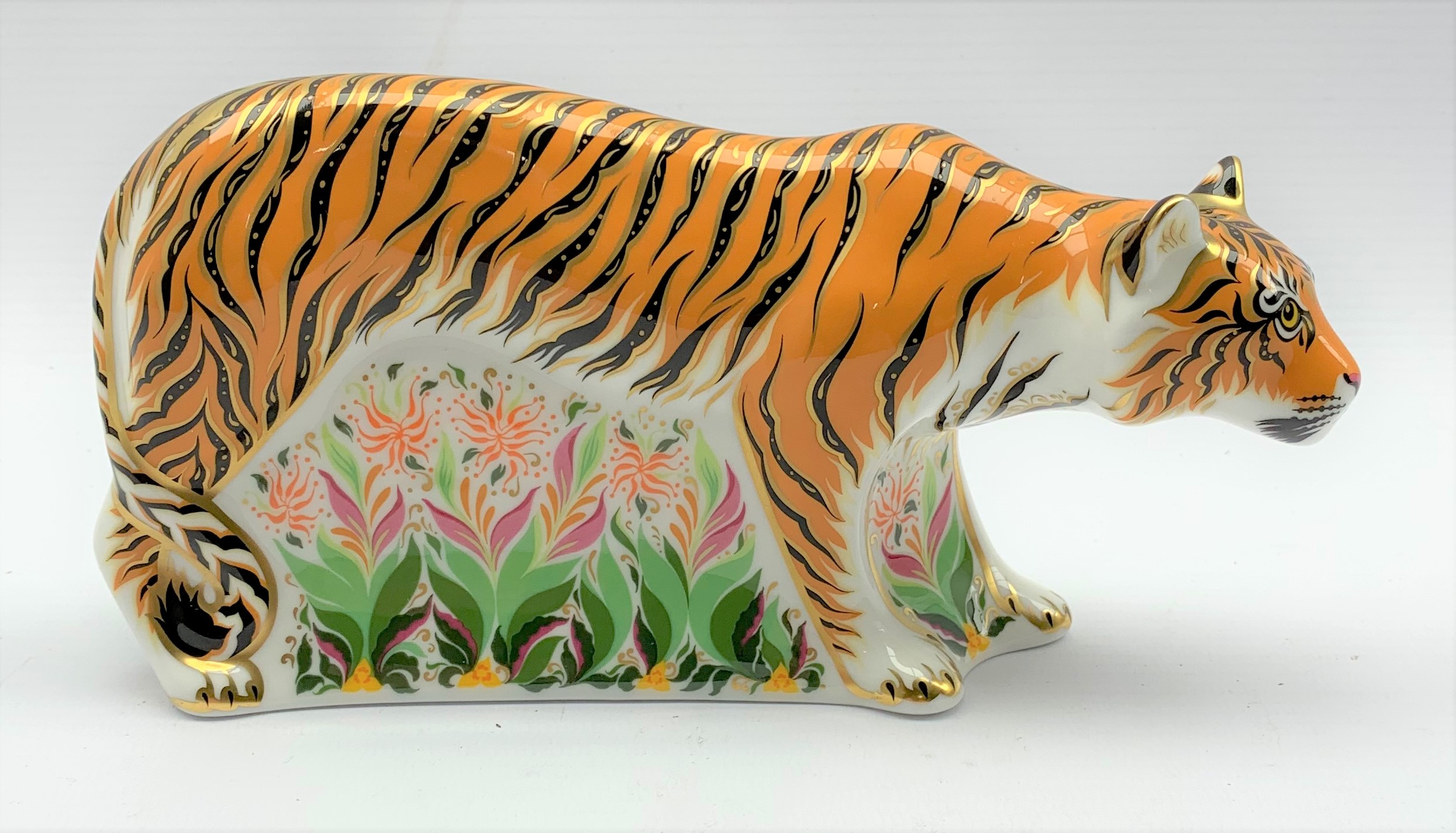 Royal Crown Derby 'Sumatran Tiger' paperweight, boxed and with gold stopper