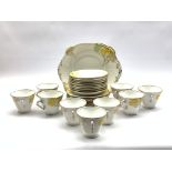 Art Deco Royal Standard Valencia pattern tea set comprising nine cups & saucers, twelve tea plates a