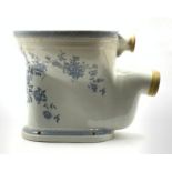 Victorian blue transfer printed toilet marked "T.T.& H. Zone H40cm