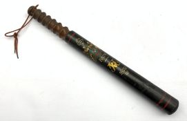 Victorian policeman's truncheon, painted with The City of Bath and Coat of Arms, L43cm