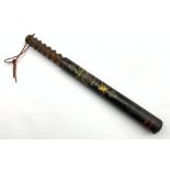 Victorian policeman's truncheon, painted with The City of Bath and Coat of Arms, L43cm