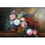 Tom Crowell (20th Century): Still Life of Flowers, oil on panel signed 40cm x 60cm
