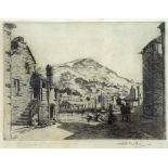 Robert Henry Smith (British exh.1906-1920): 'A Glimpse of the Harbour, Polperro Cornwall', etching s