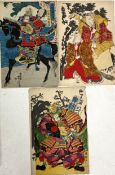 Three Japanese scrolls and three Oriental drawings