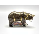 Royal Crown Derby 'Grizzly Bear' paperweight, boxed and with gold stopper