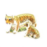 Royal Crown Derby 'Sumatran Tigress' paperweight and another 'Sumatran Tiger Cub' both boxed and wit