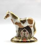 Royal Crown Derby limited edition 'Epsom Filly' paperweight No. 213/500, gold stopper, boxed and wit