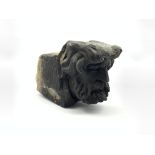 Architectural composite stone head of a bearded man with wavy hair, L24cm