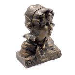 C Jacobs art nouveau bust of a girl, 'Vemia', H29cm