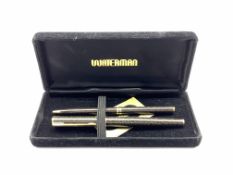 Waterman fountain pen, '18K 750' gold nib with matching ballpoint pen, in a Waterman box