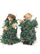 Pair of Animatronic display figures dressed as Christmas themed characters, H100cm approx