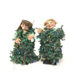 Pair of Animatronic display figures dressed as Christmas themed characters, H100cm approx