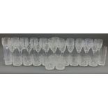 Set of twelve Royal Doulton crystal wine glasses, eleven tumblers & two highball tumblers, together