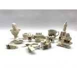 Quantity of WW1 crested ware including Lusitania, Listening In, Blighty, aeroplane etc by various ma