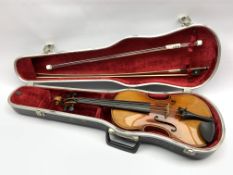 German violin by Albin Ludwig Paulus, labelled A L Paulus, Violin Maker to the Royal Court of Saxony