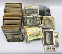 Quantity of Edwardian and later postcards including topographical, historical, greetings, cartoon et
